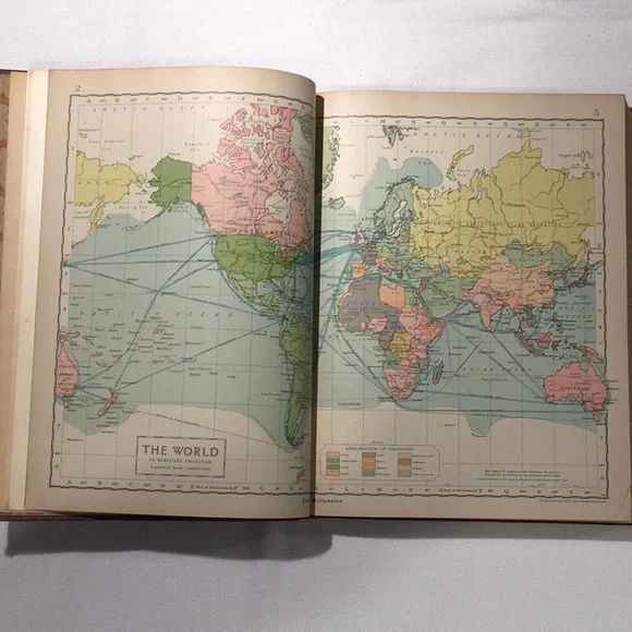 1941 Encyclopedia Britannia World Atlas Leather-Bound - Picture 5 of 16